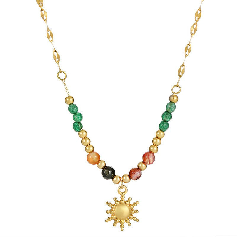 Mindy – Collar Sol Dorado con Piedra Natural