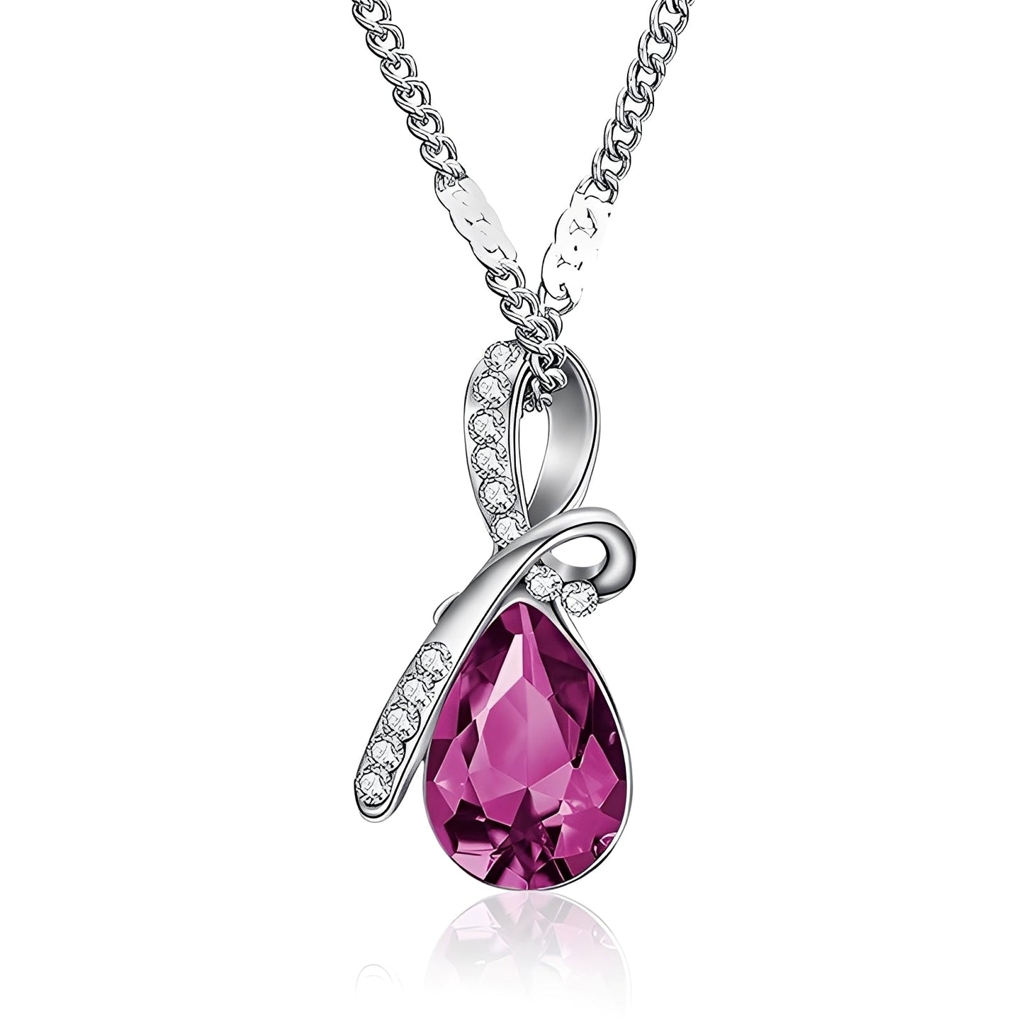 Pilar – Collar Cristal Brillante Oro Blanco