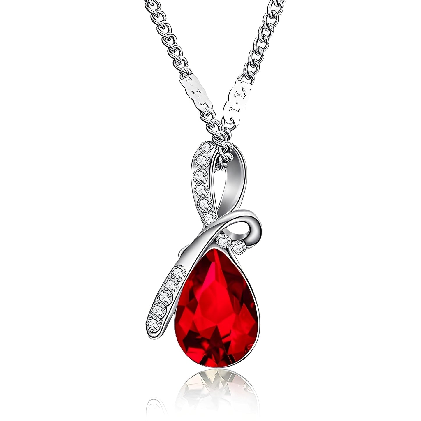 Pilar – Collar Cristal Brillante Oro Blanco