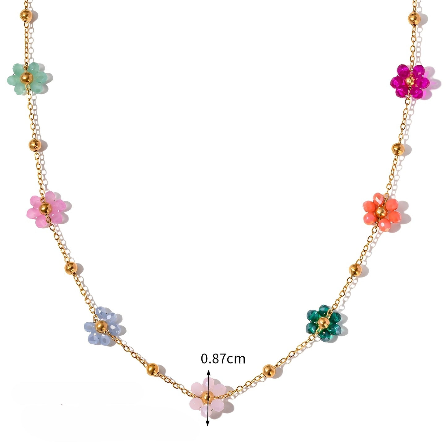 Laura – Collar Floral con Cristales Brillantes de Alta Calidad