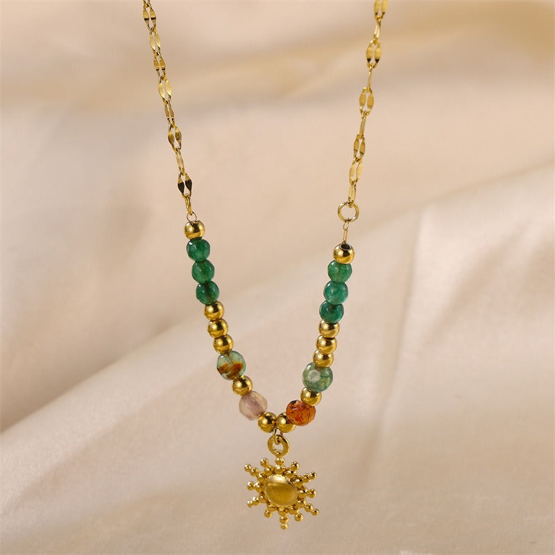 Mindy – Collar Sol Dorado con Piedra Natural