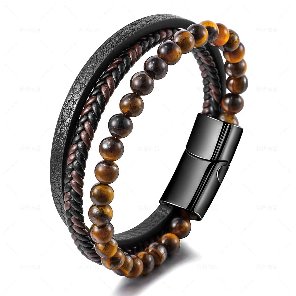 Arden – Pulsera Ojo de Tigre Masculina Elegante