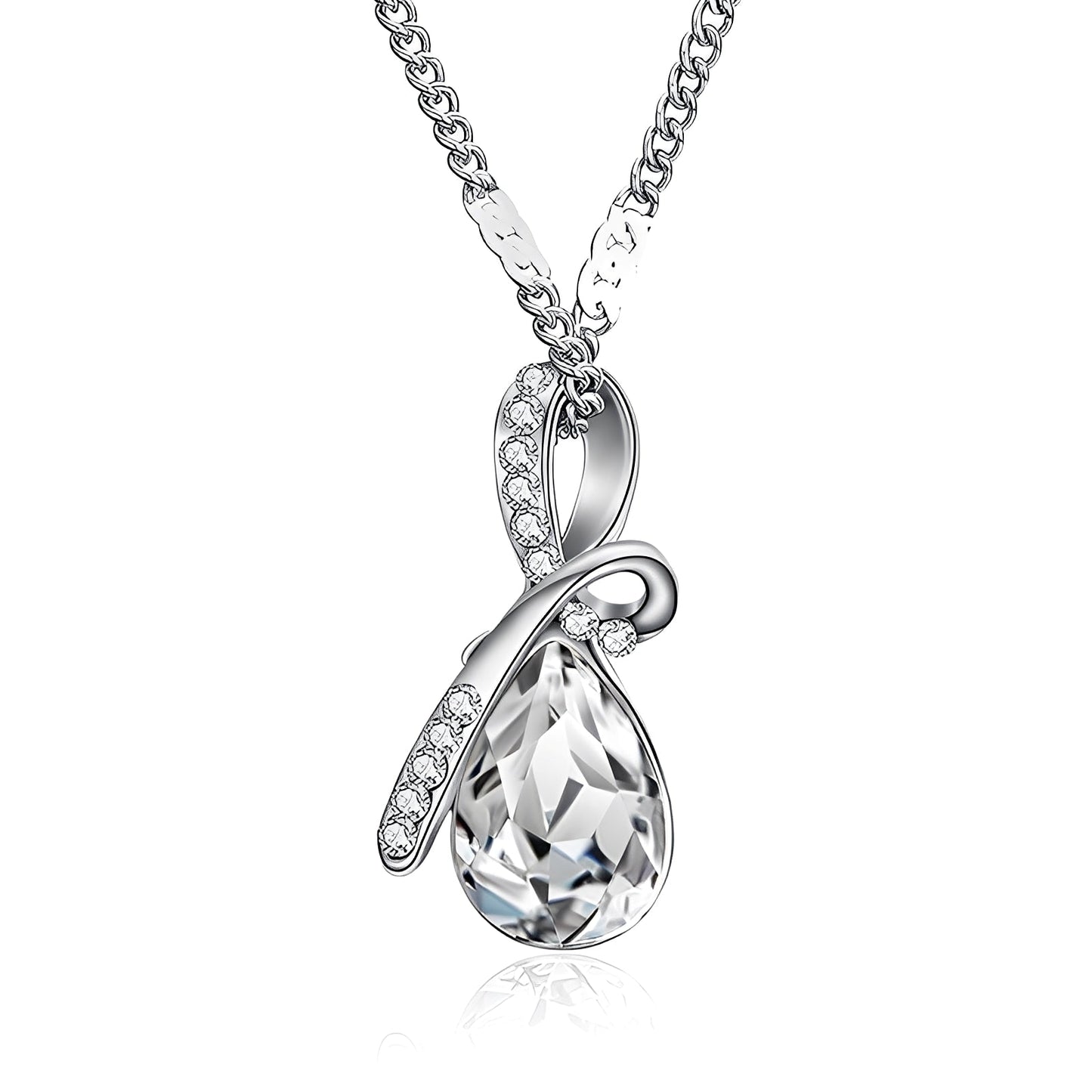 Pilar – Collar Cristal Brillante Oro Blanco