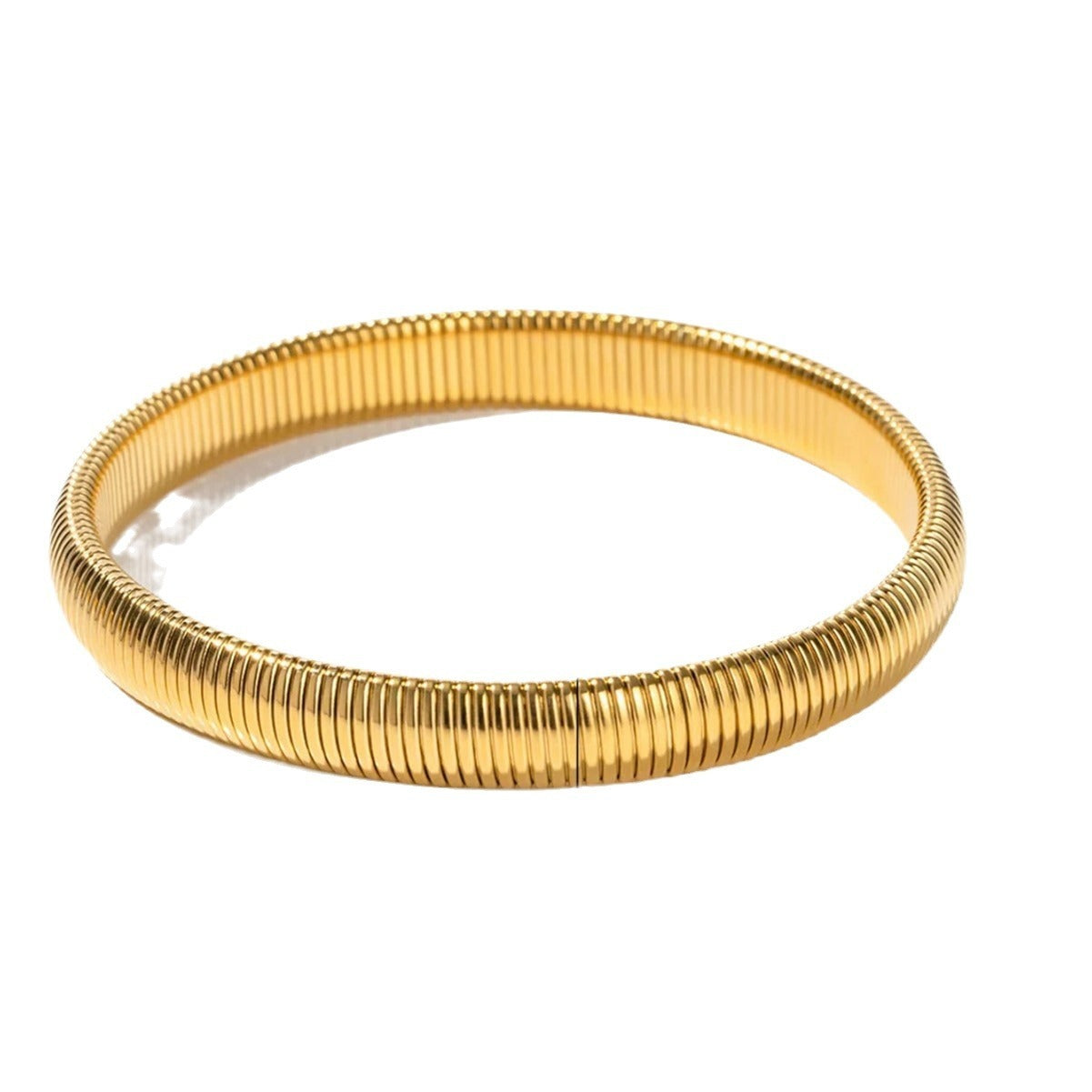 Mathilde – Pulsera Serpiente Ancho Extensible Dorado