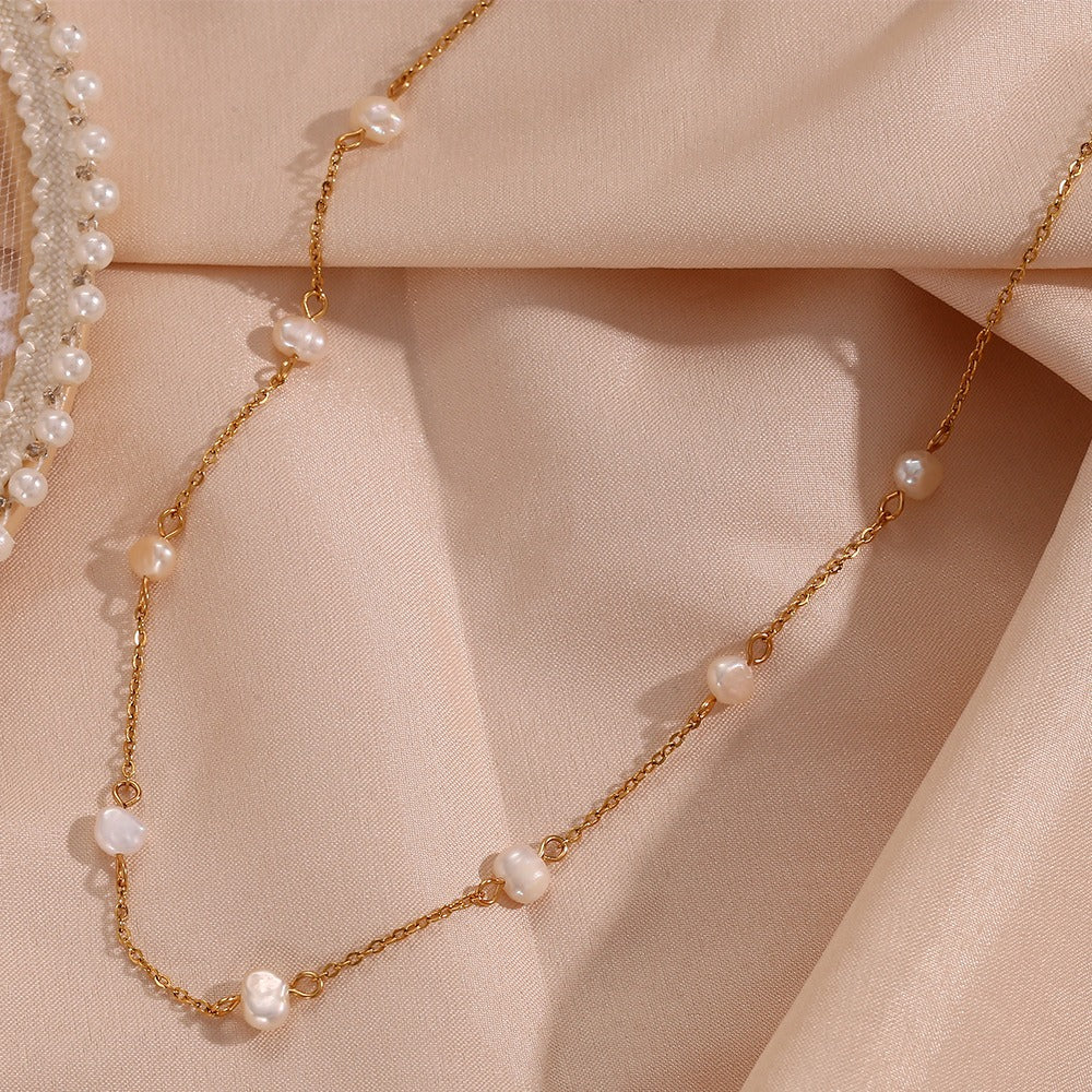 Cato – Collar Perla de Agua Dulce Dorado