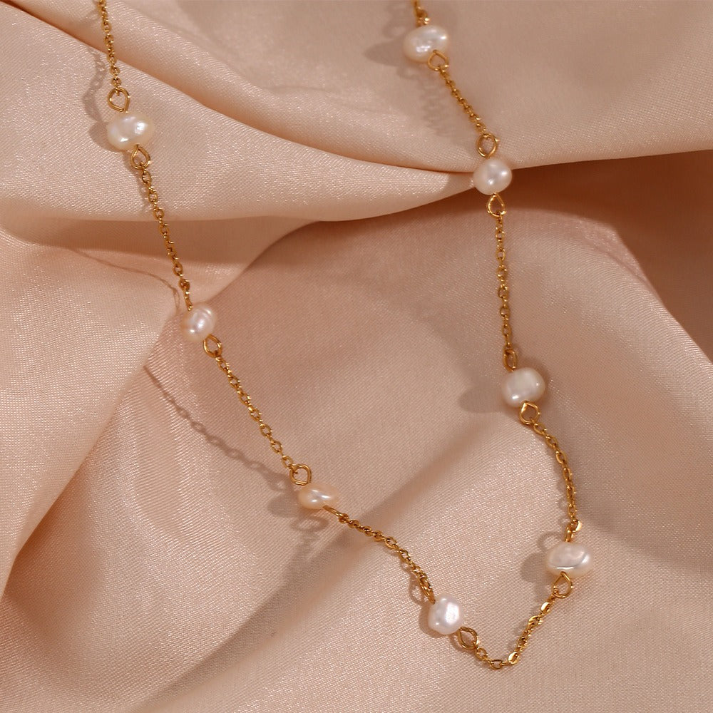Cato – Collar Perla de Agua Dulce Dorado