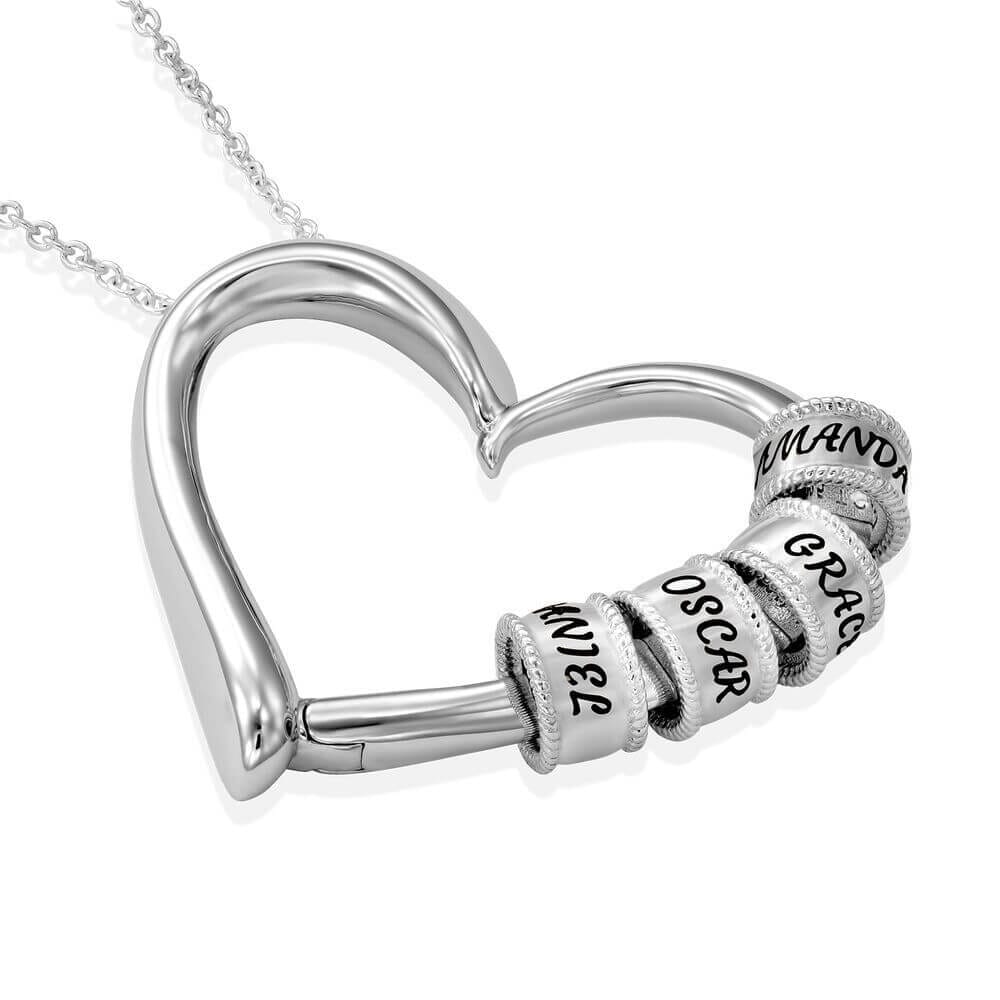 Maya – Collar Corazón con Anillos Grabados