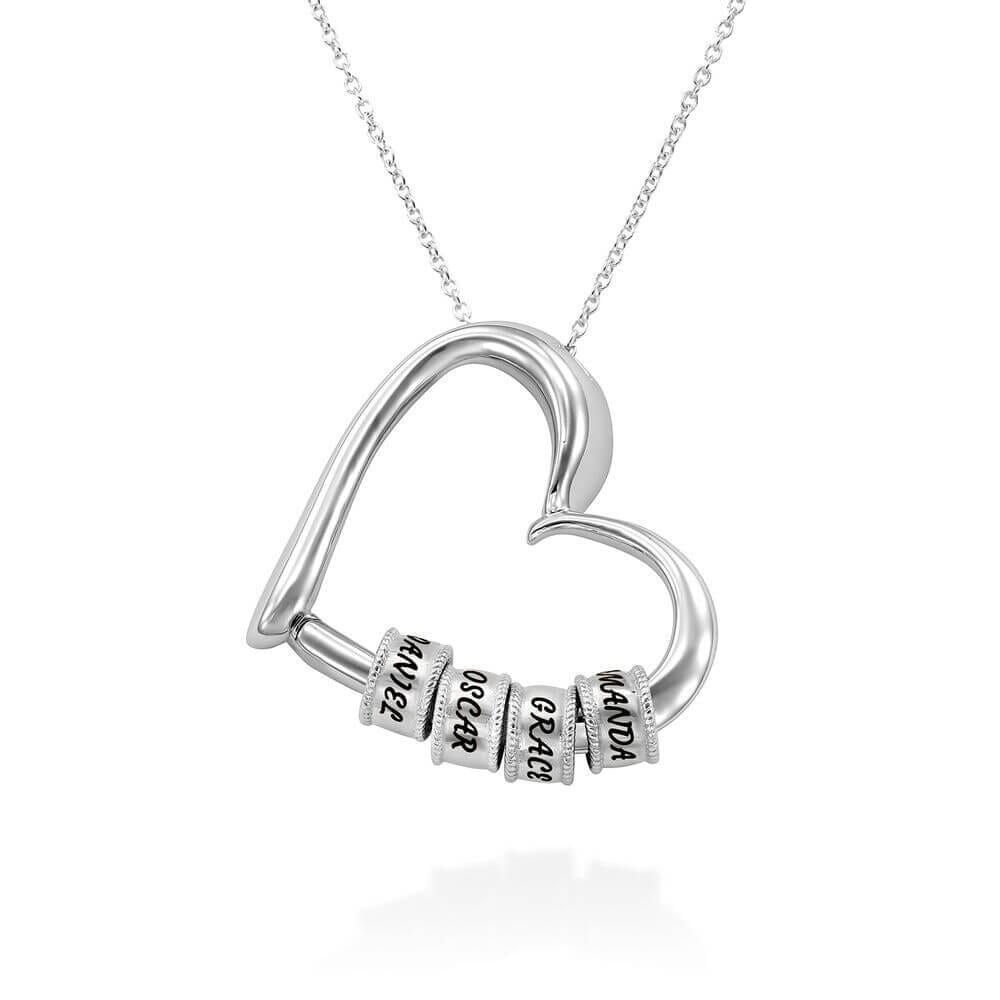 Maya – Collar Corazón con Anillos Grabados