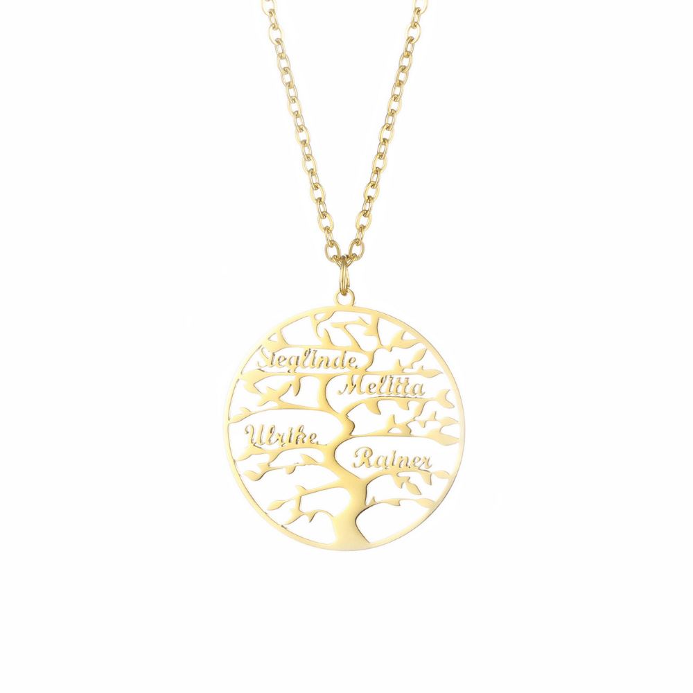 Amelina – Collar Árbol de Vida Grabado