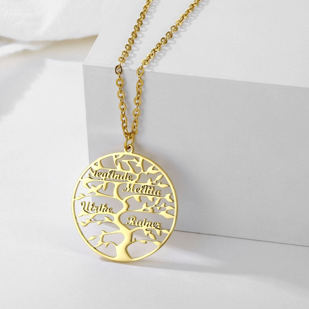 Amelina – Collar Árbol de Vida Grabado