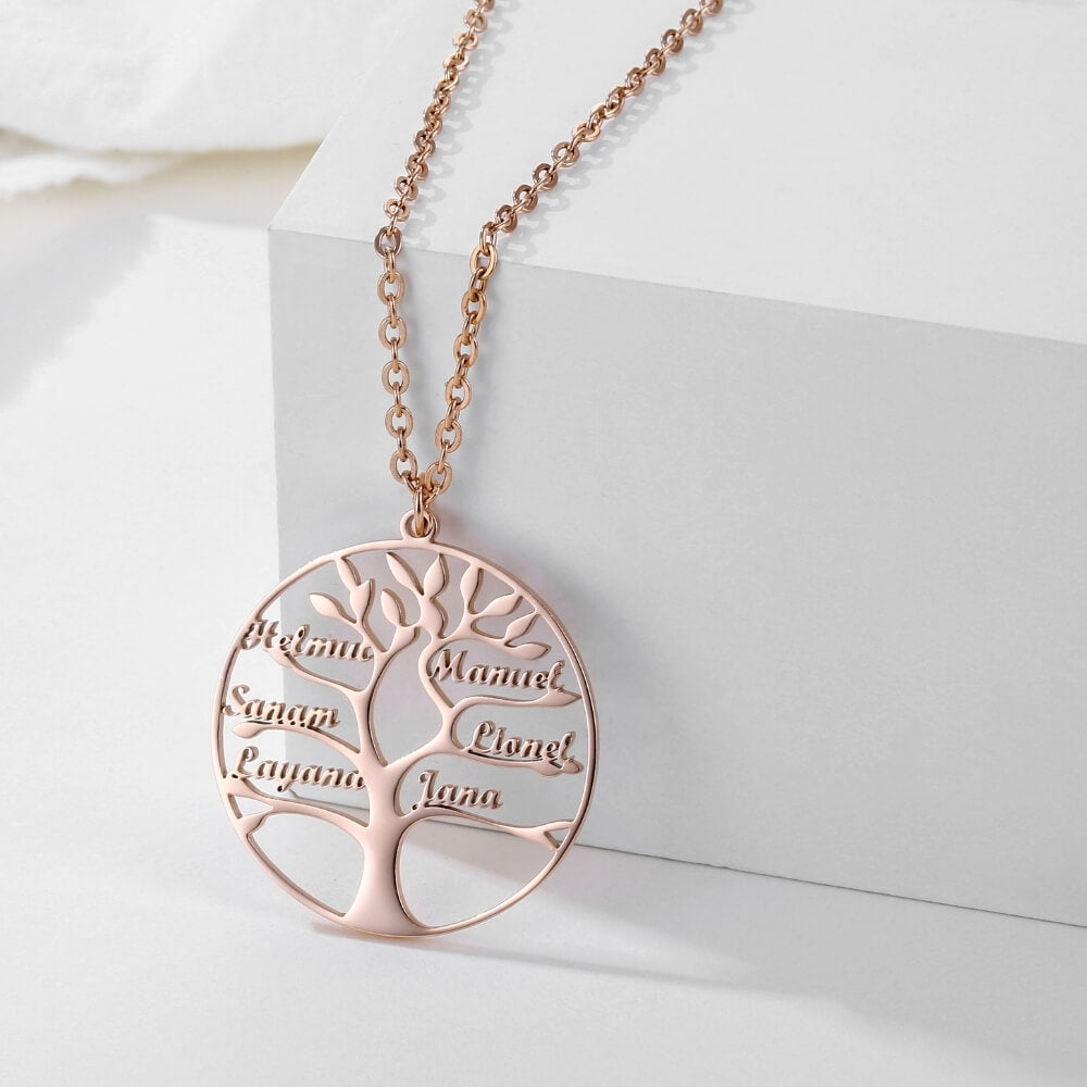 Amelina – Collar Árbol de Vida Grabado