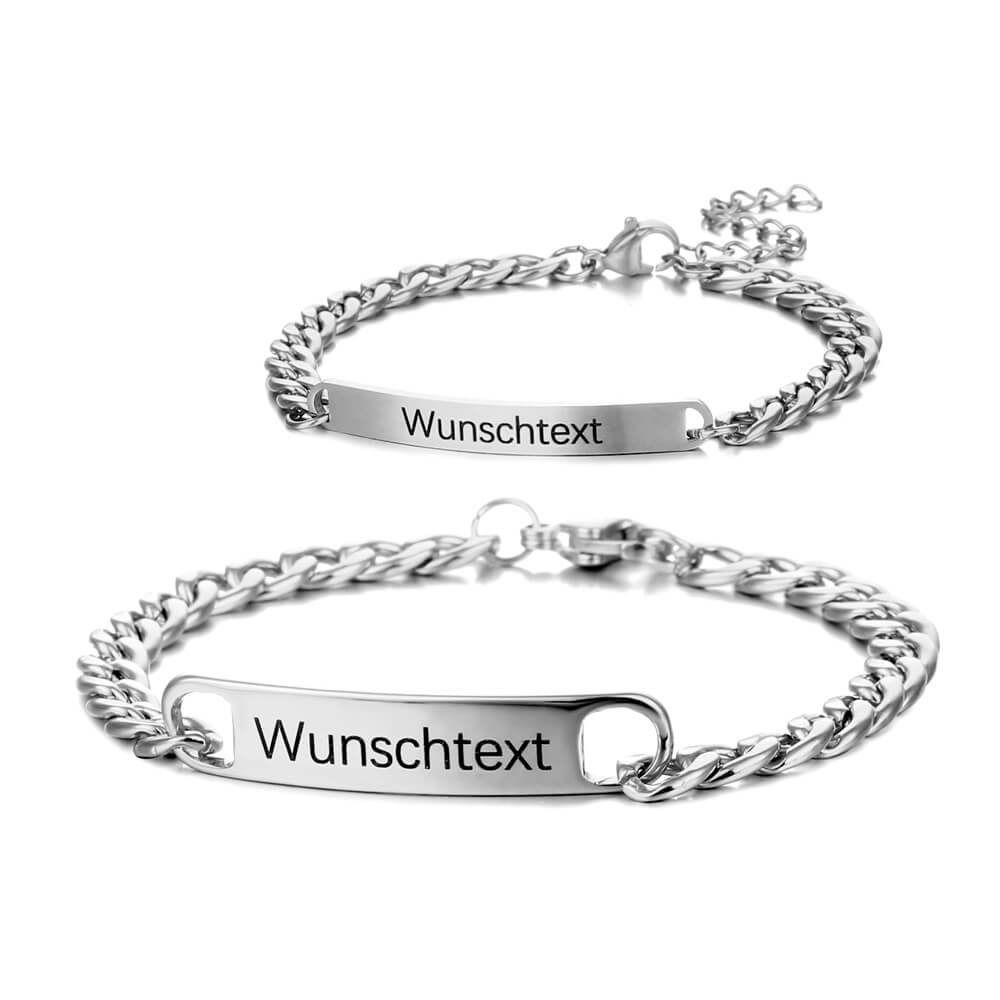 Dina – Duo de Pulseras Grabadas para Pareja