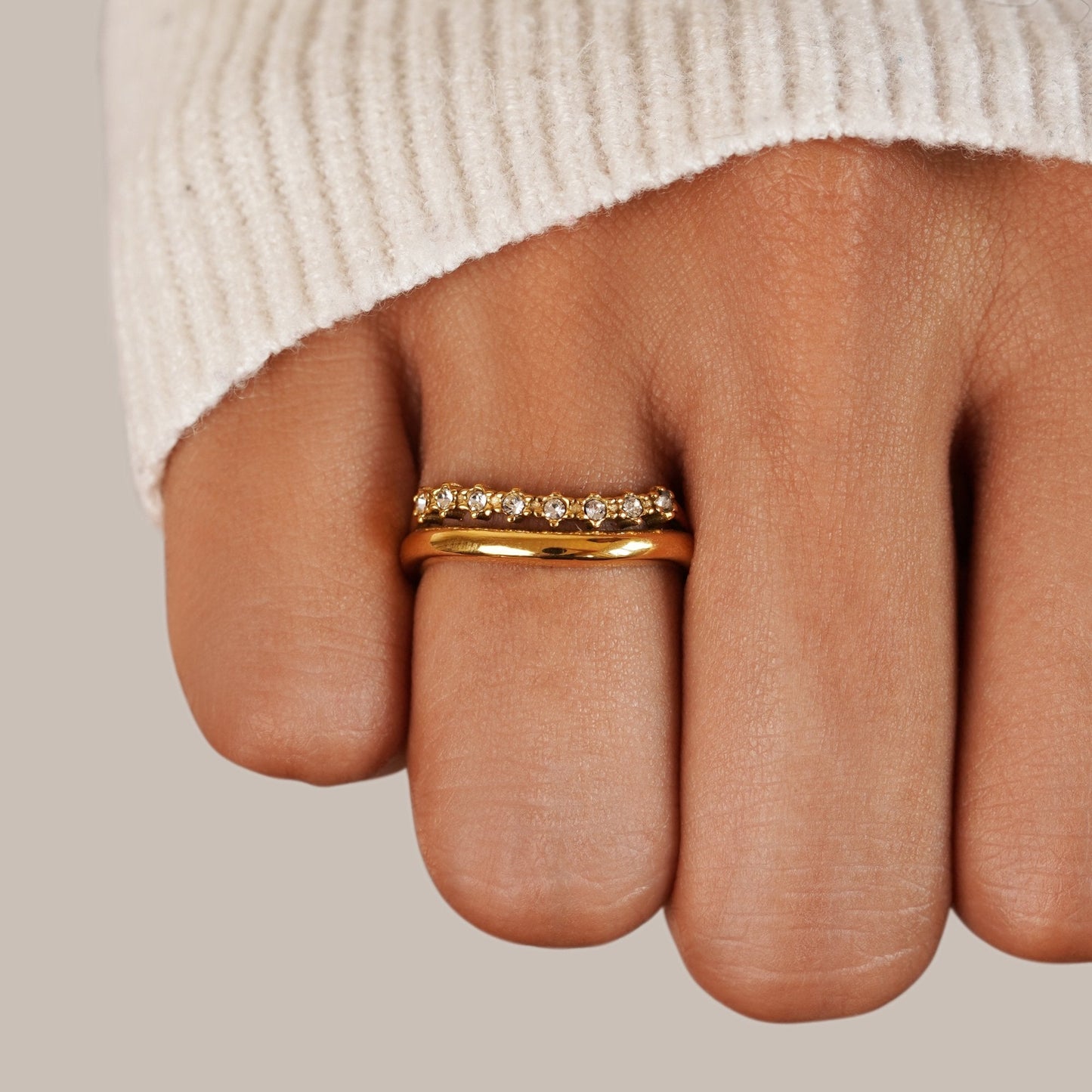 Marissa – Anillo Superpuesto Cristal Blanco