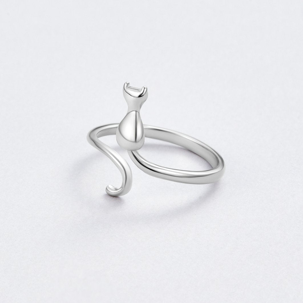 Mindy – Bague Chat Argent Místico