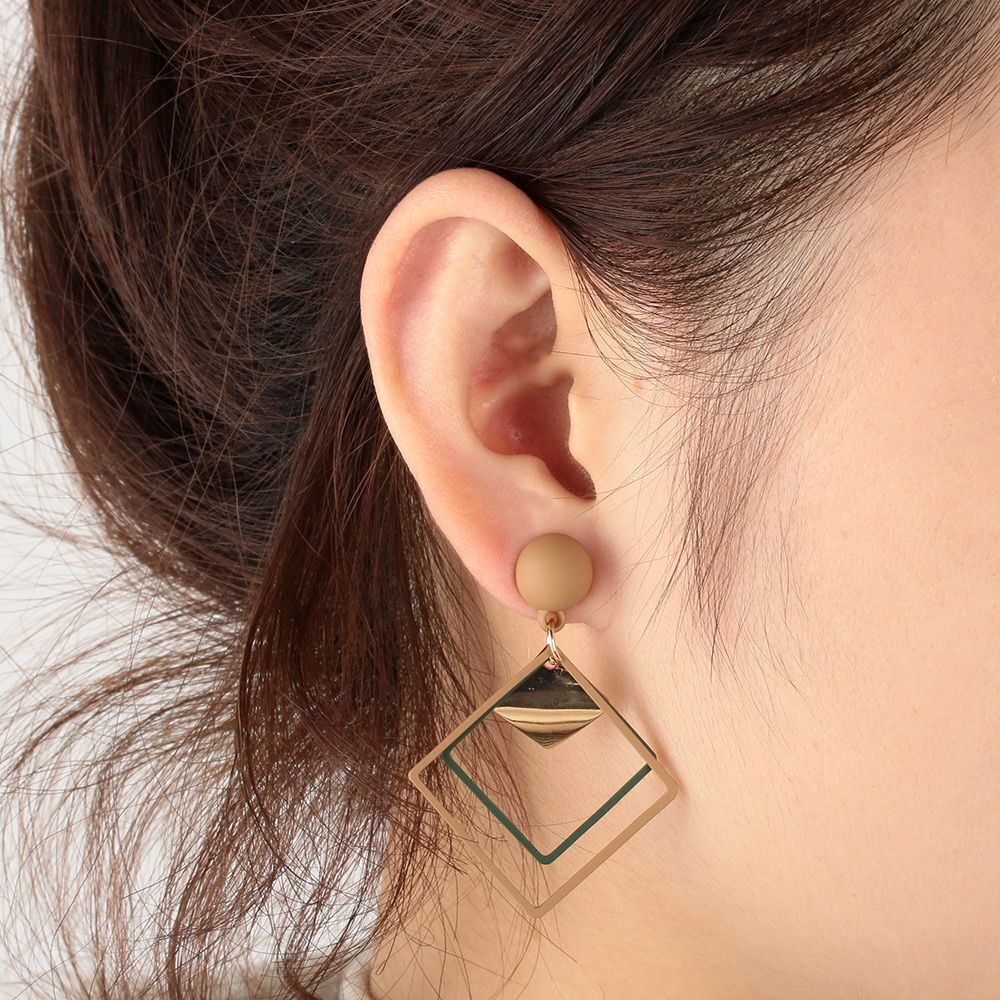 Pendientes geométricos en forma de gota - Pendientes cuadrados huecos