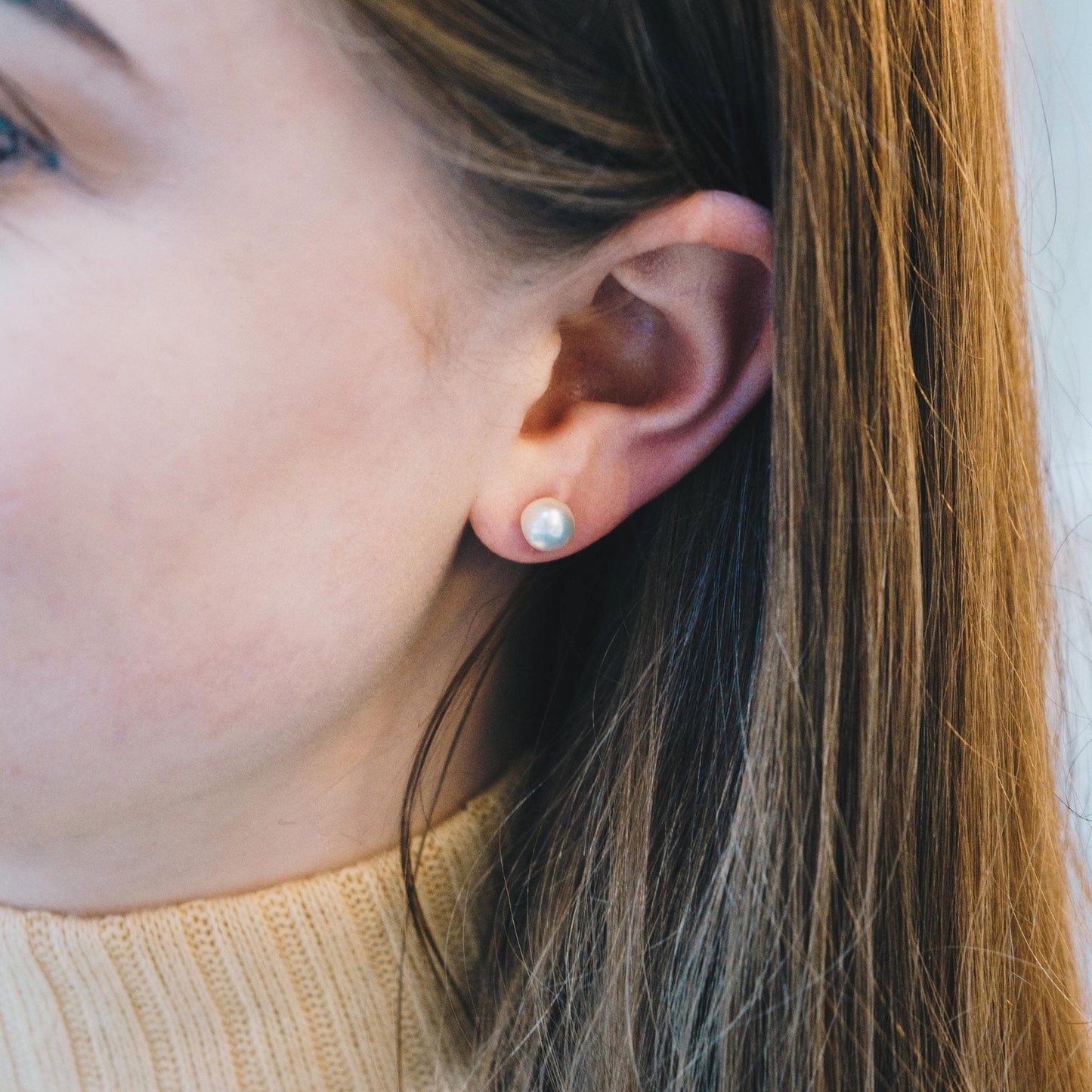 Nazieba – Pendientes Perla Cultivada Elegantes