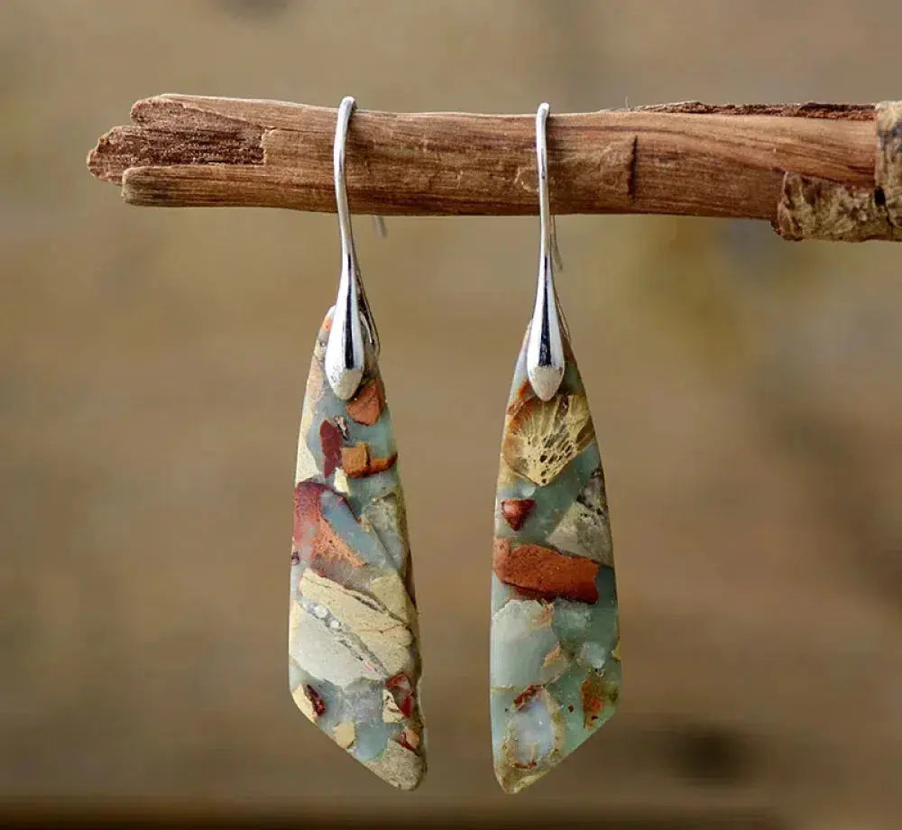 Stacey - Pendientes Vintage de Piedra Natural
