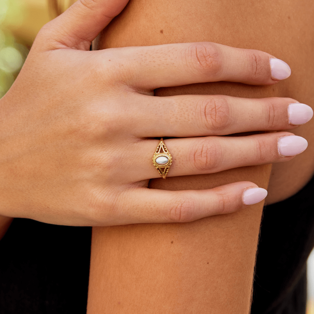 Ophelia – Anillo Vintage Real con Perla