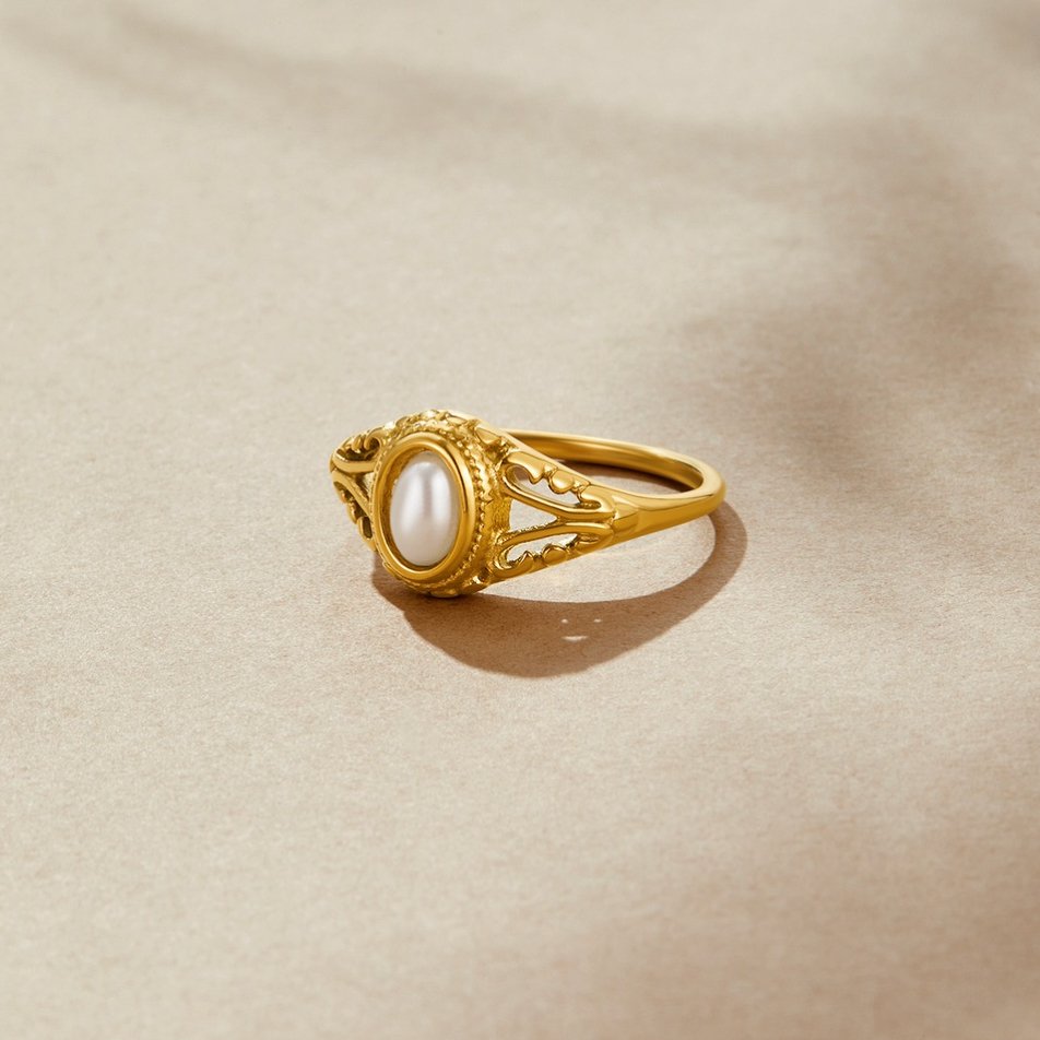 Ophelia – Anillo Vintage Real con Perla