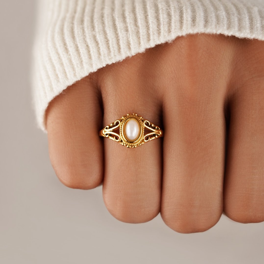 Ophelia – Anillo Vintage Real con Perla