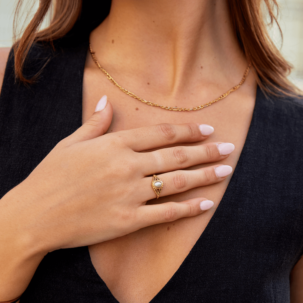Ophelia – Anillo Vintage Real con Perla