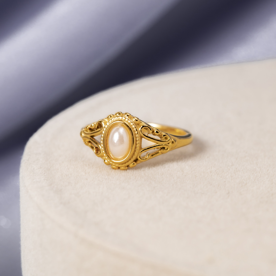 Ophelia – Anillo Vintage Real con Perla