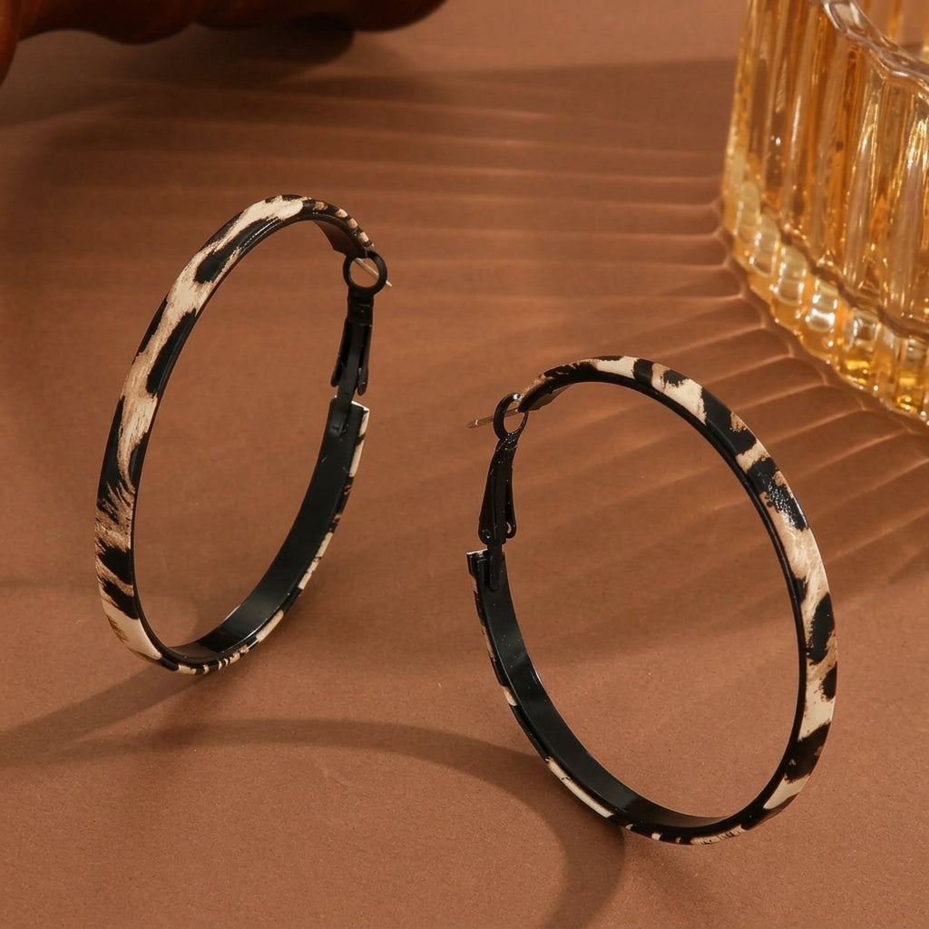 Pendientes para mujeres con estampado de leopardo