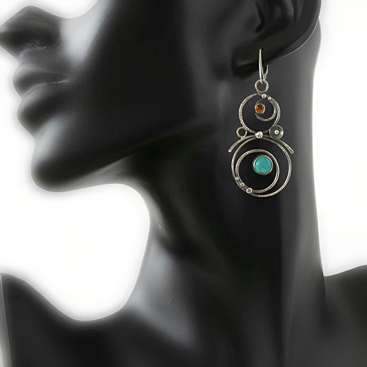 Iris – Pendientes Elegantes Engastados con Piedra Azul