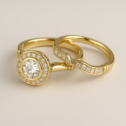 Cleo – Pack de Anillos Vintage Dorados con Circonita