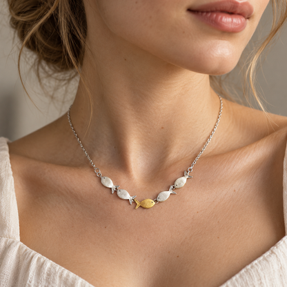 Collar de dama con colgante de pez