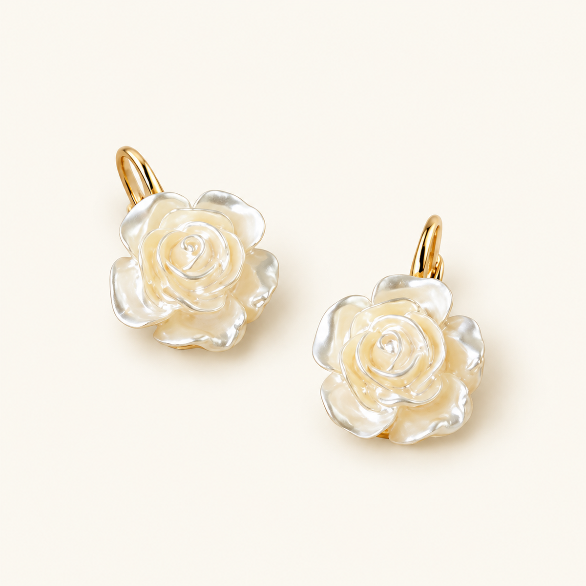 Pendientes de mujer con colgante de rosa - Par