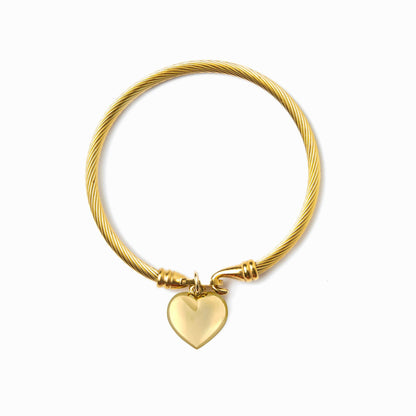 Sophie – Brazalete Ornado de un Colgante Corazón Dorado