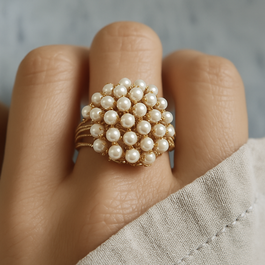 Sharnie – Anillo con Perlas Incrustadas