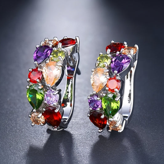 Telma – Pendientes Chic Multicolores Oro Rosa