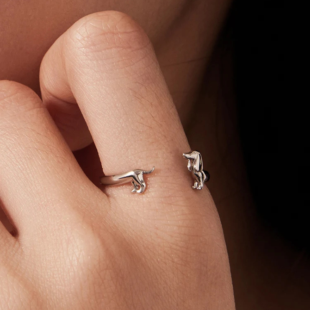 Damas Anillo Abierto Ajustable con Motivo de Salchicha