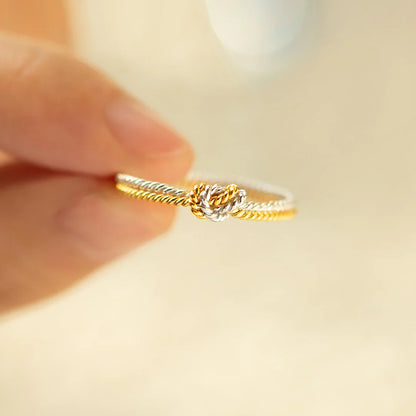 Anillo de Vínculo Madre e Hija - Anillo con 2 Cadenas y Nudos