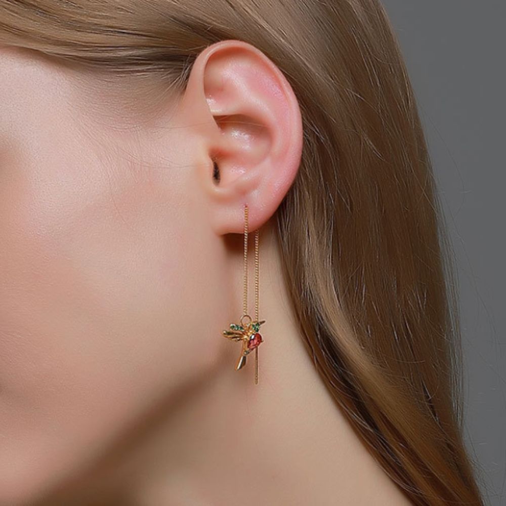 Damas Pendientes Colibri con Motivo de Pajaro Colgante - Par
