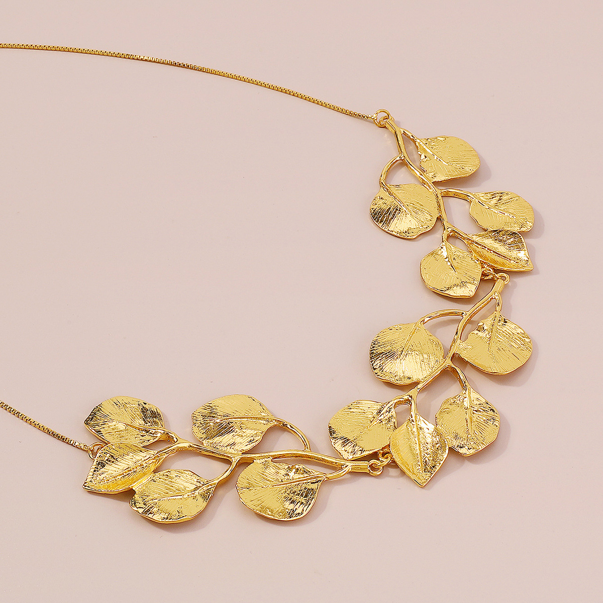 Golden Leaf - Collar Vintage de Hoja de Higuera