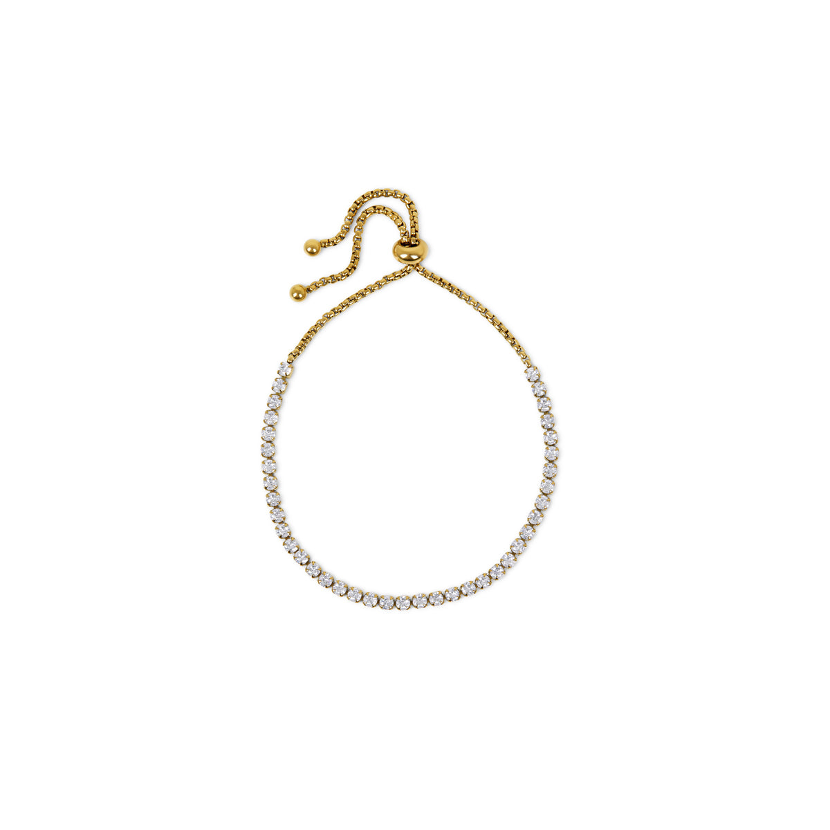 Alina – Pulsera Cadena Tennis Dorado