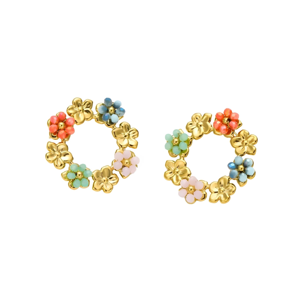 Aira – Pendientes Flor Redonda de Colores