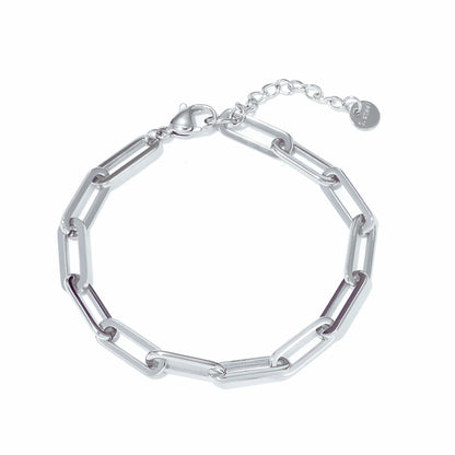 Nayumi – Pulsera Cadena Gruesa con Hebilla Cuadrada Geométrica