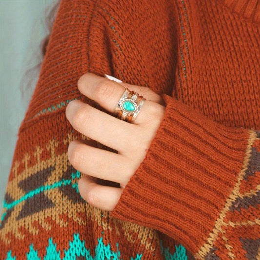 Alma – Anillo Vintage Bohemio en Turquesa