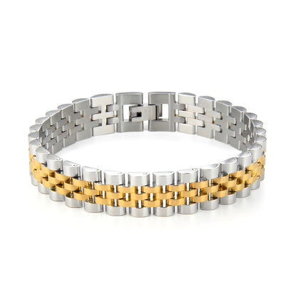 Yann – Pulsera Cadena Presidencial Bicolor Oro y Plata