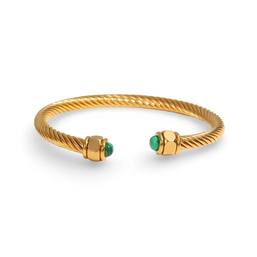 Maloi – Brazalete Retorcido con Pavé Elegante