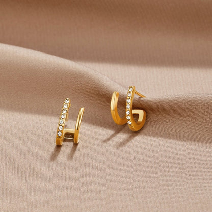 Zendaya – Pendientes de Garras de Cristal en Oro de 18K