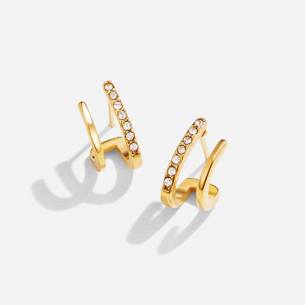 Zendaya – Pendientes de Garras de Cristal en Oro de 18K