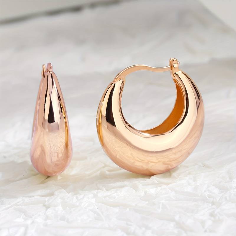 Pendientes Chunky Chapados en Oro de 18K - Pendientes Abiertos Chunky