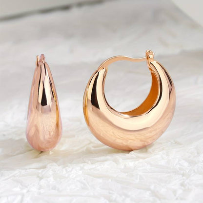 Pendientes Chunky Chapados en Oro de 18K - Pendientes Abiertos Chunky