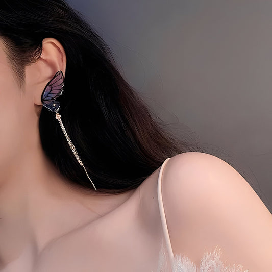 Lydia – Pendientes Mariposa Brillantes Colgantes
