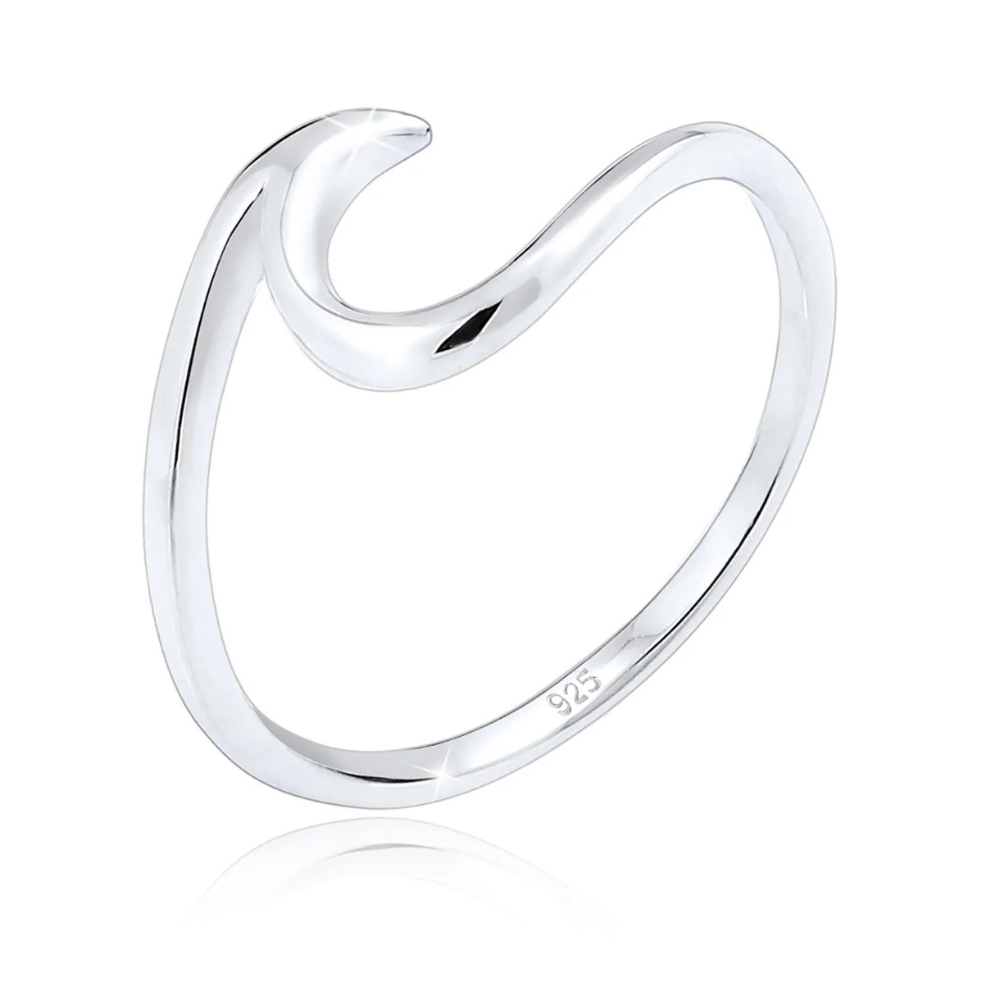 Anillo Sea Wave Minimalista - Anillo de plata en forma de ola